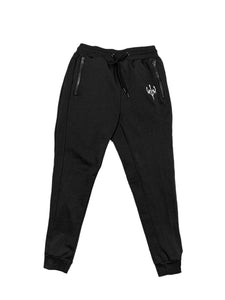 Embroidered Joggers - Black